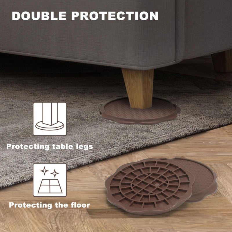 COBARYEN Furniture Pads for Camping Chairs Anti-Sinking Outdoor Furniture Cups Chair Leg Protectors for Sand, Lawn or Soft Ground (4, Brown, 5.35 in) - Image 5